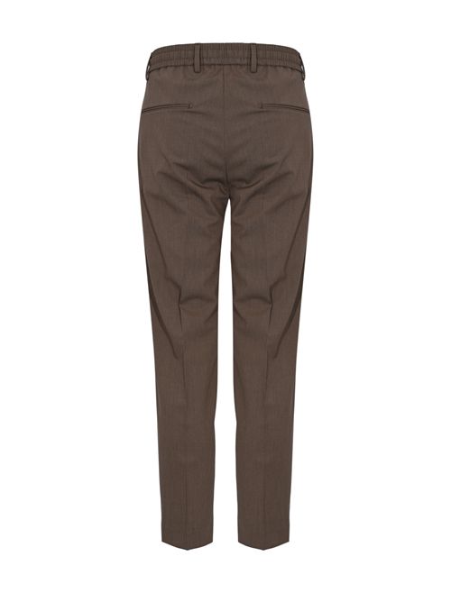 Pantalone in misto lana e viscosa tecnica con coulisse Brown DANIELE ALESSANDRINI | DA1FW26P005431